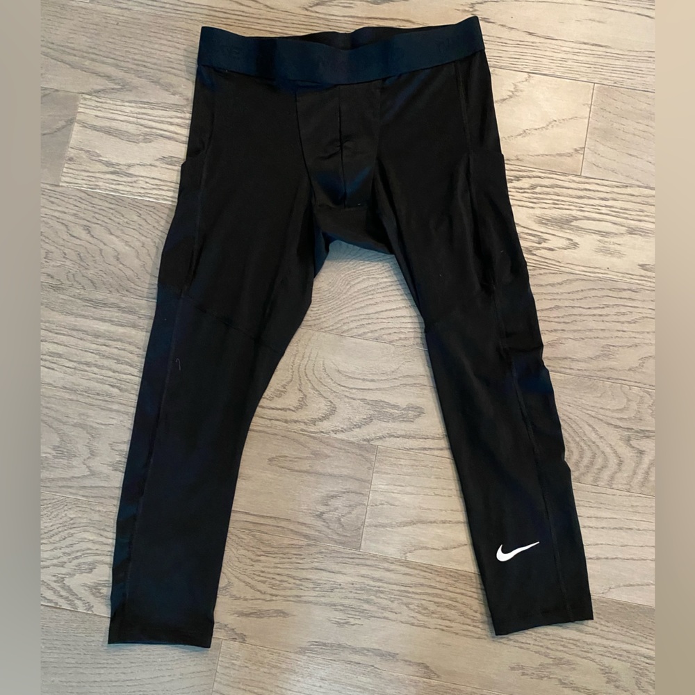 Nike Pro Men's Dri-FIT 3/4-Length Fitness Tights Black Large